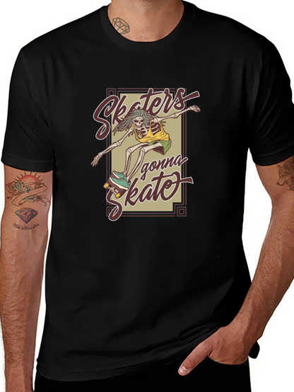 Camiseta Negra Unisex - Skaters Gonna Skate