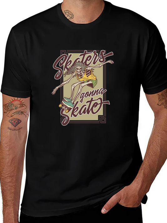 Camiseta Negra Unisex - Skaters Gonna Skate