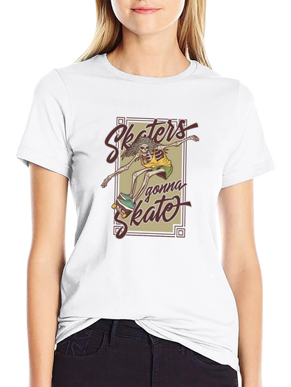 Camiseta Negra Unisex - Skaters Gonna Skate