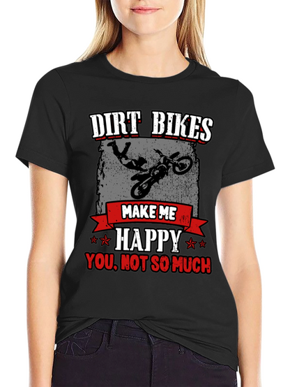 Camiseta Negra Dirt Bikes Make Me Happy