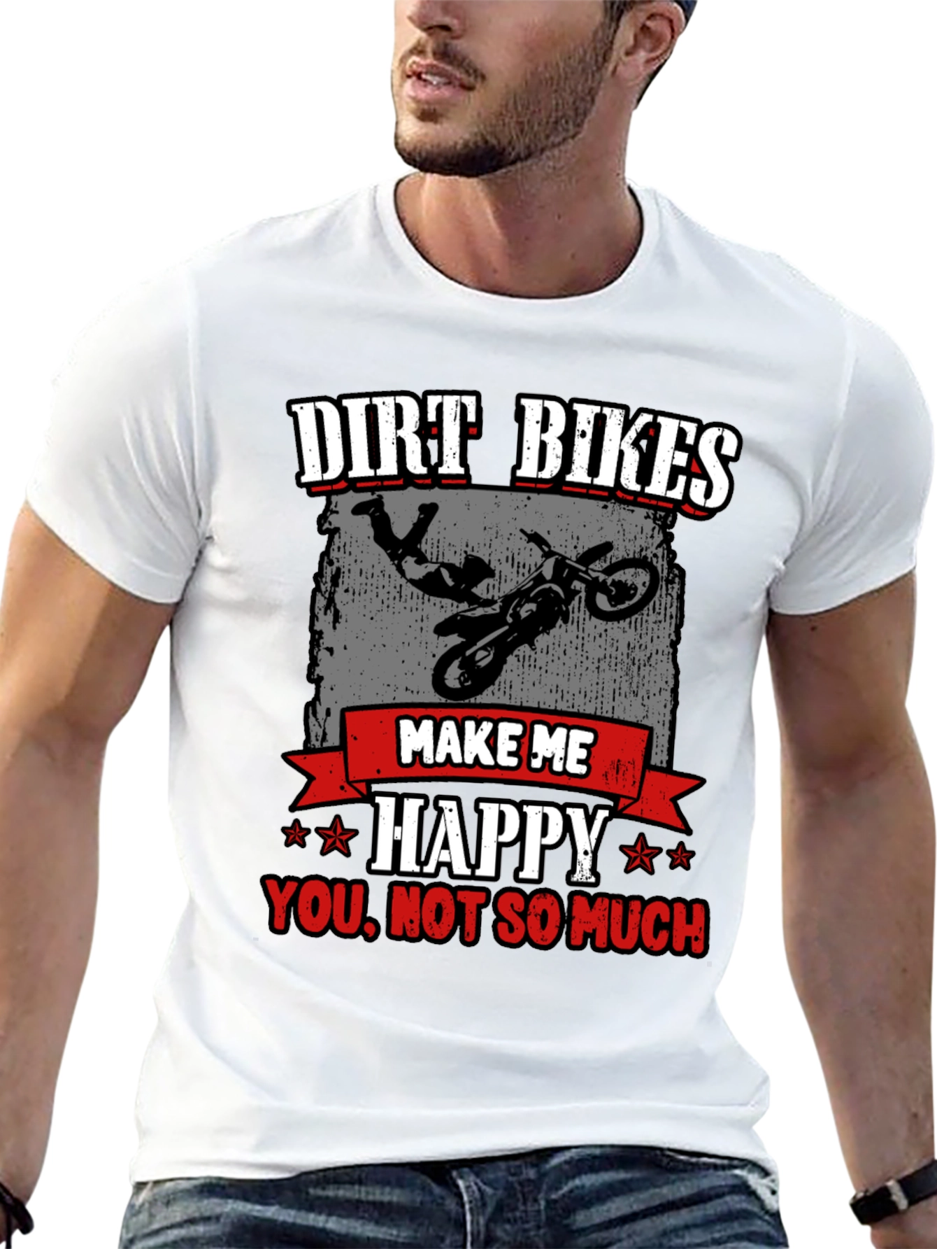 Camiseta Negra Dirt Bikes Make Me Happy