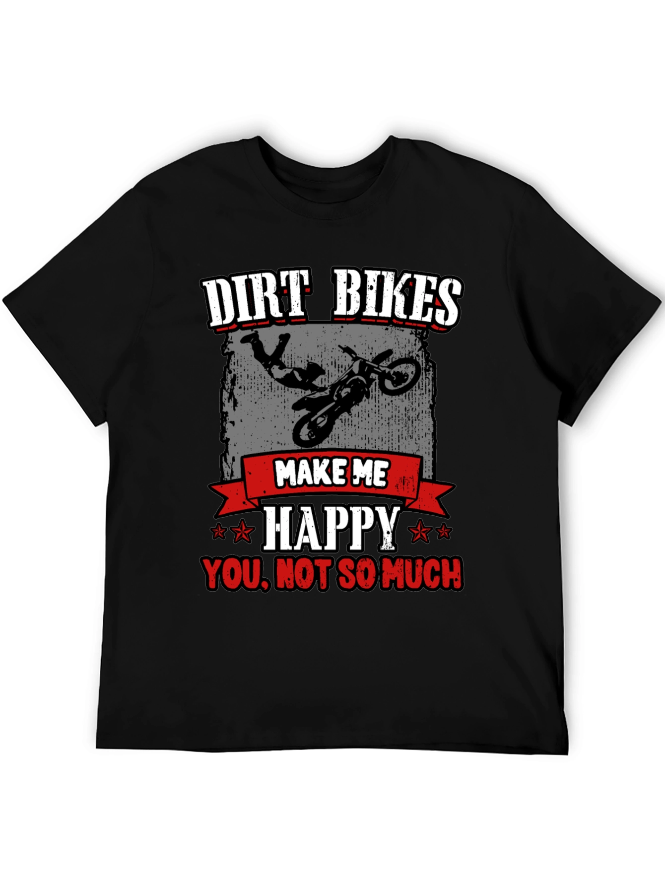 Camiseta Negra Dirt Bikes Make Me Happy