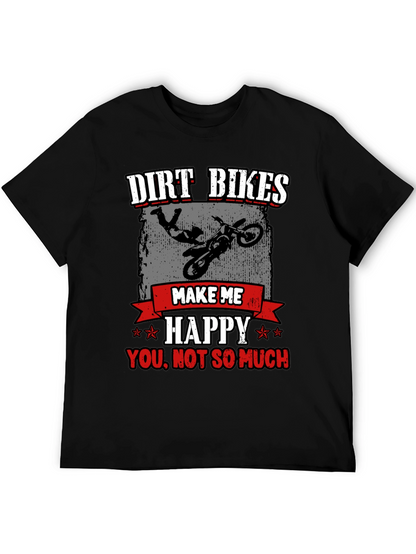 Camiseta Negra Dirt Bikes Make Me Happy