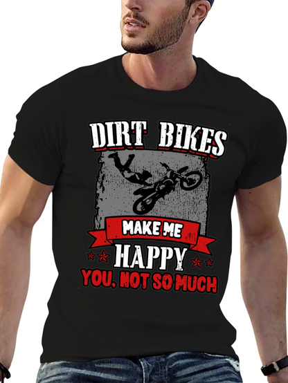 Camiseta Negra Dirt Bikes Make Me Happy
