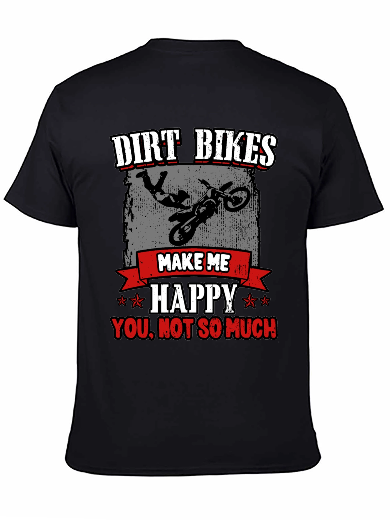 Camiseta Negra Dirt Bikes Make Me Happy