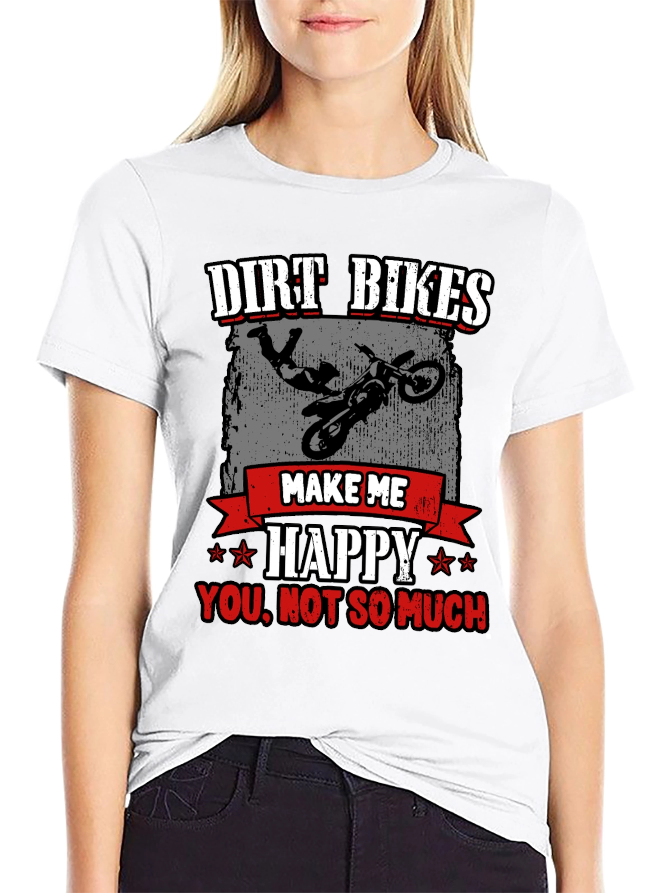 Camiseta Negra Dirt Bikes Make Me Happy