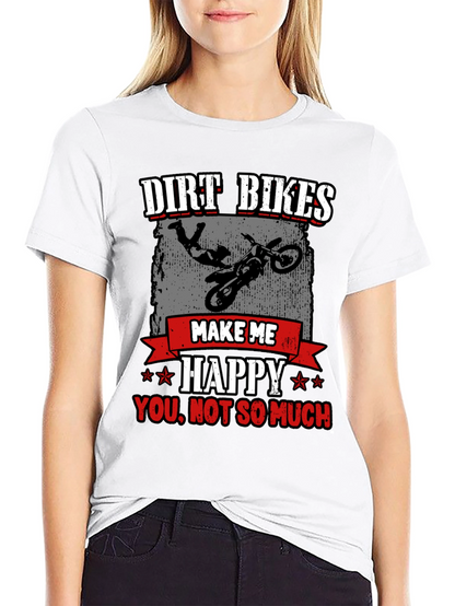 Camiseta Negra Dirt Bikes Make Me Happy