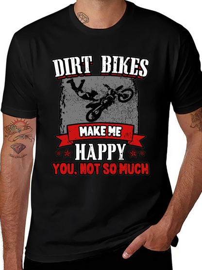Camiseta Negra Dirt Bikes Make Me Happy