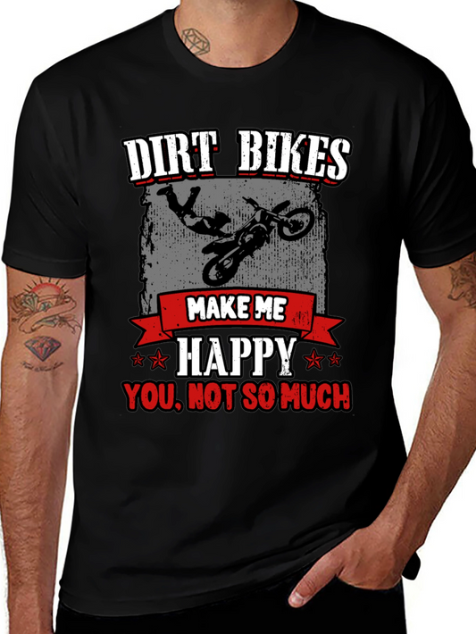 Camiseta Negra Dirt Bikes Make Me Happy