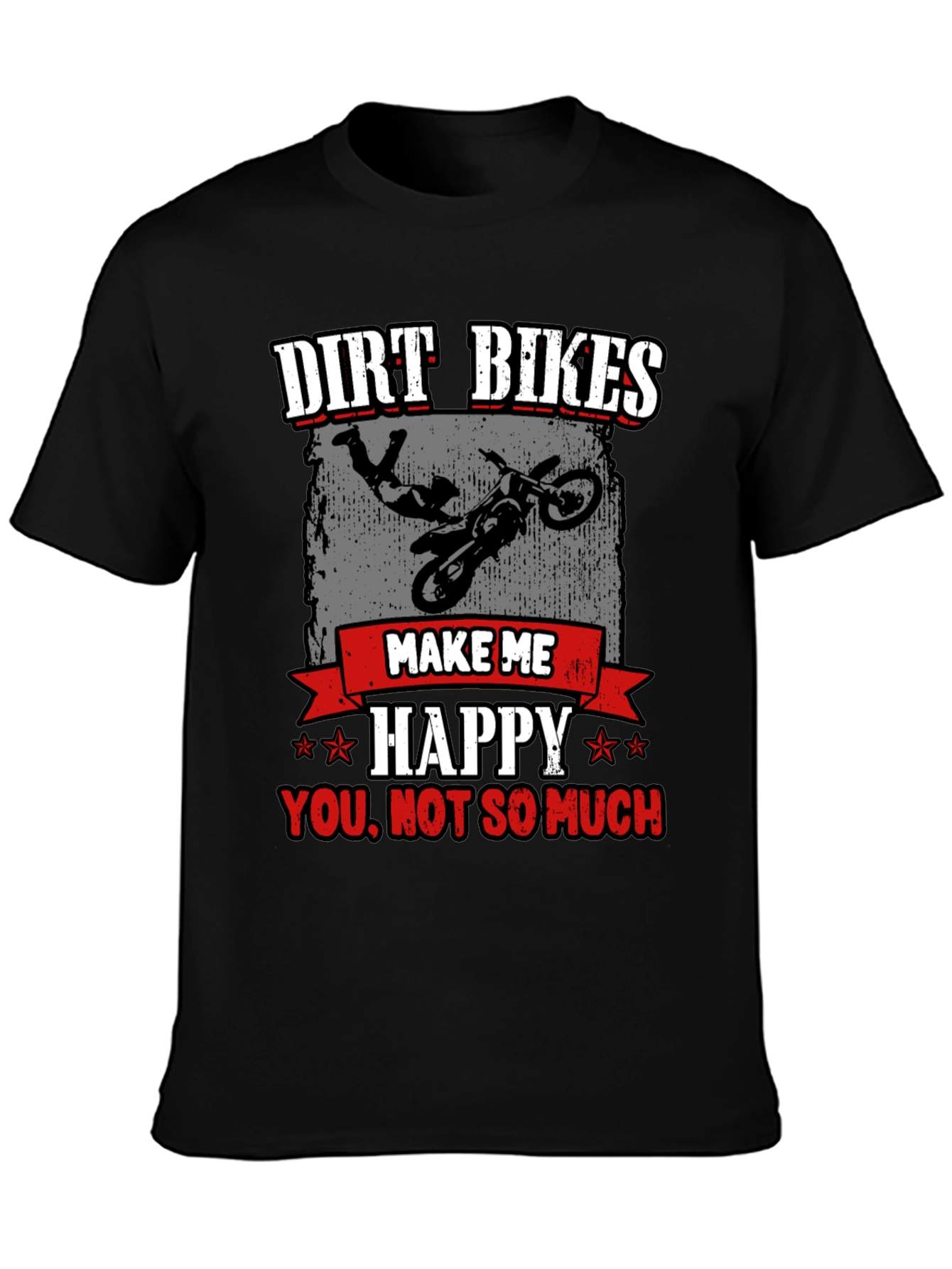 Camiseta Negra Dirt Bikes Make Me Happy