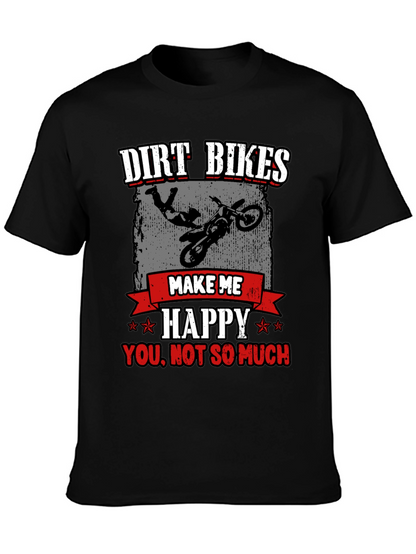 Camiseta Negra Dirt Bikes Make Me Happy