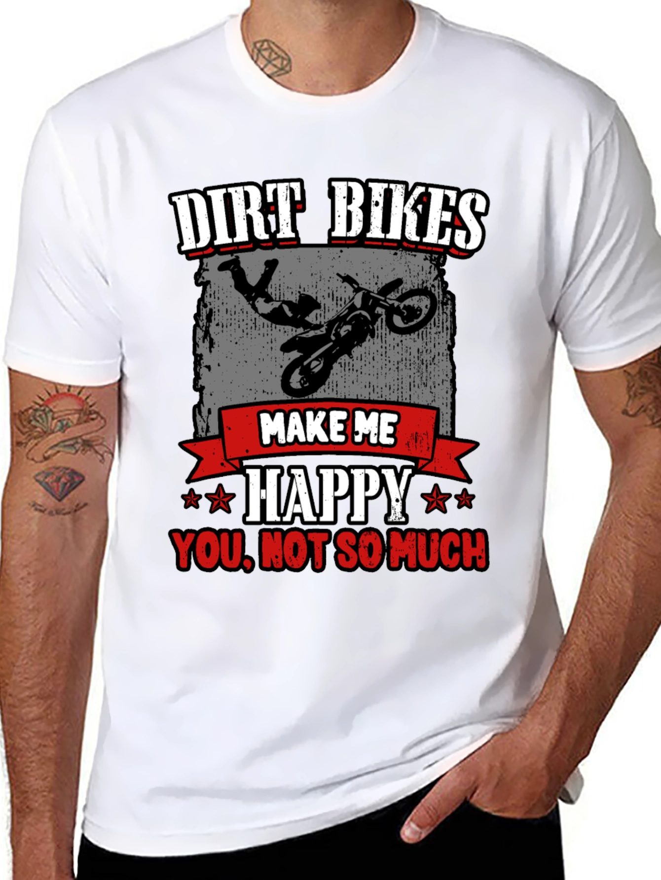 Camiseta Negra Dirt Bikes Make Me Happy