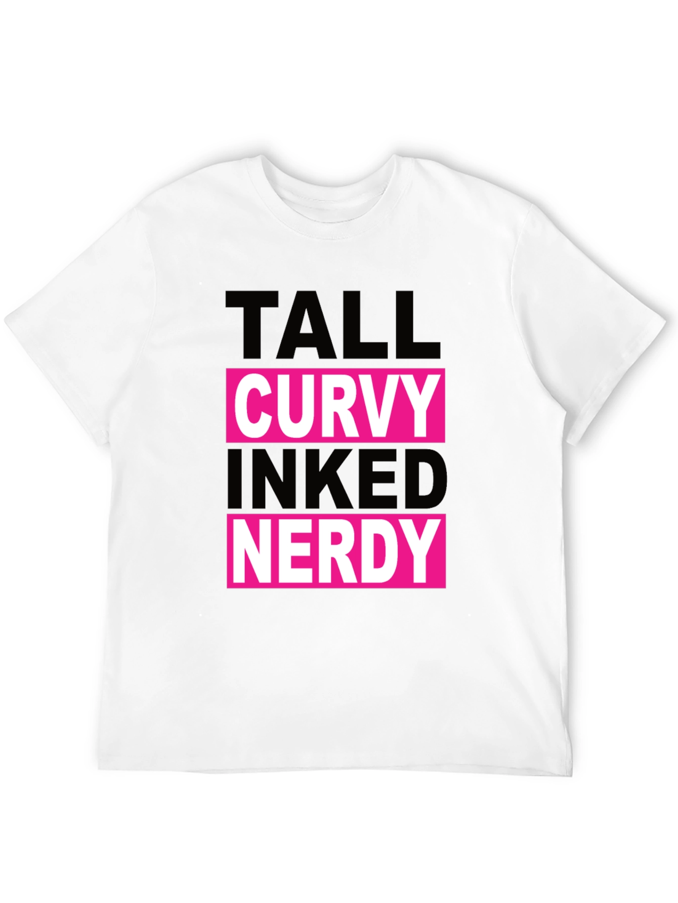 Camiseta Negra: Alto Curvy Tatuado Nerd