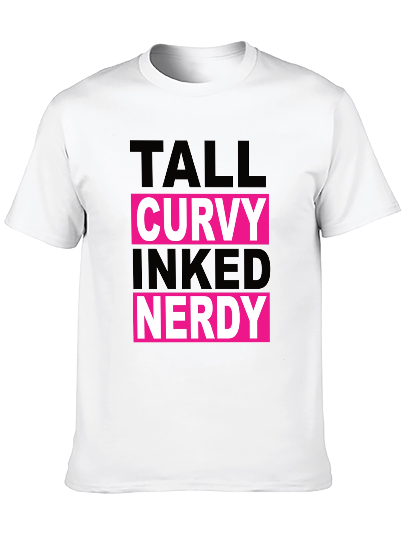 Camiseta Negra: Alto Curvy Tatuado Nerd