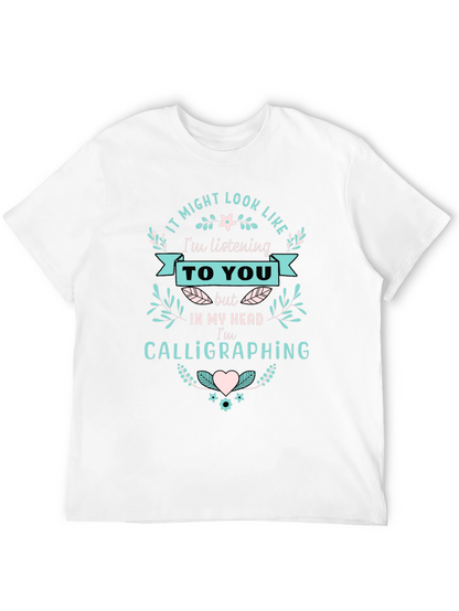 Camiseta Negra con Diseño de Caligrafía