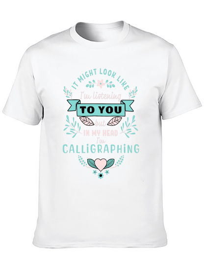 Camiseta Negra con Diseño de Caligrafía