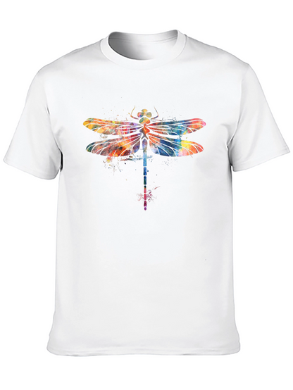 Camiseta Negra con Diseño de Libélula Acuarela