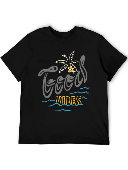 Camiseta Negra “Good Vibes” Estilo Playa