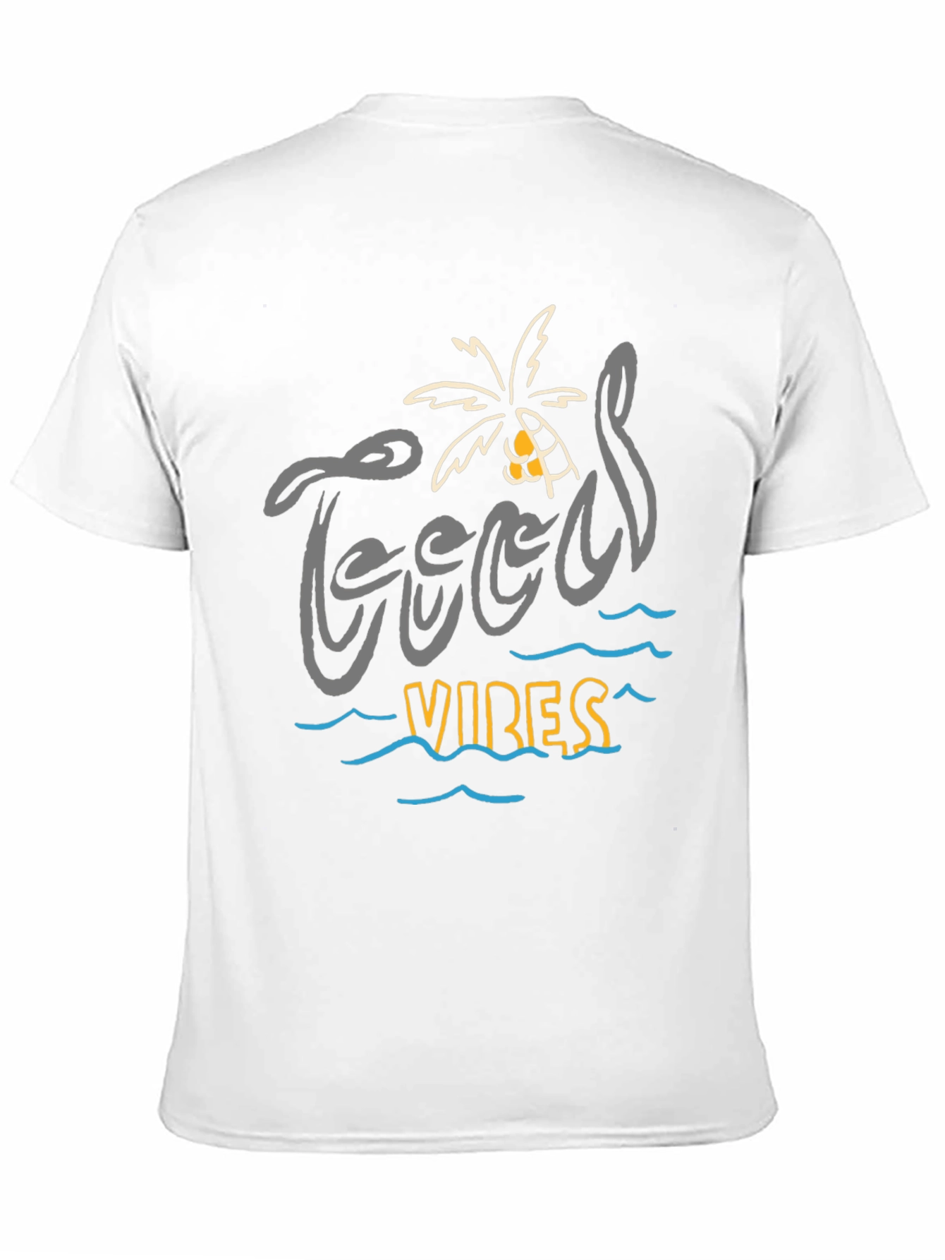 Camiseta Negra “Good Vibes” Estilo Playa