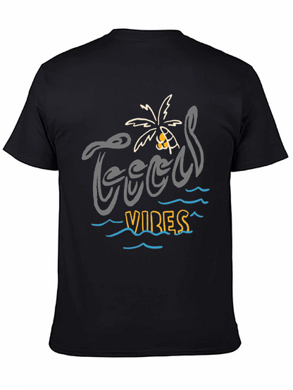 Camiseta Negra “Good Vibes” Estilo Playa