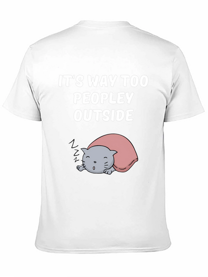 Camiseta Negra con Gato Dormilón