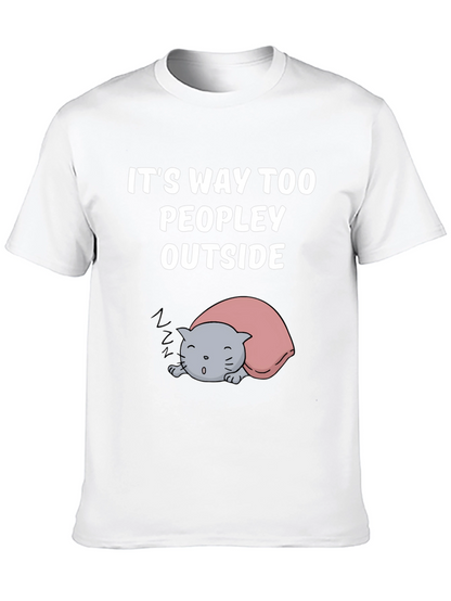 Camiseta Negra con Gato Dormilón