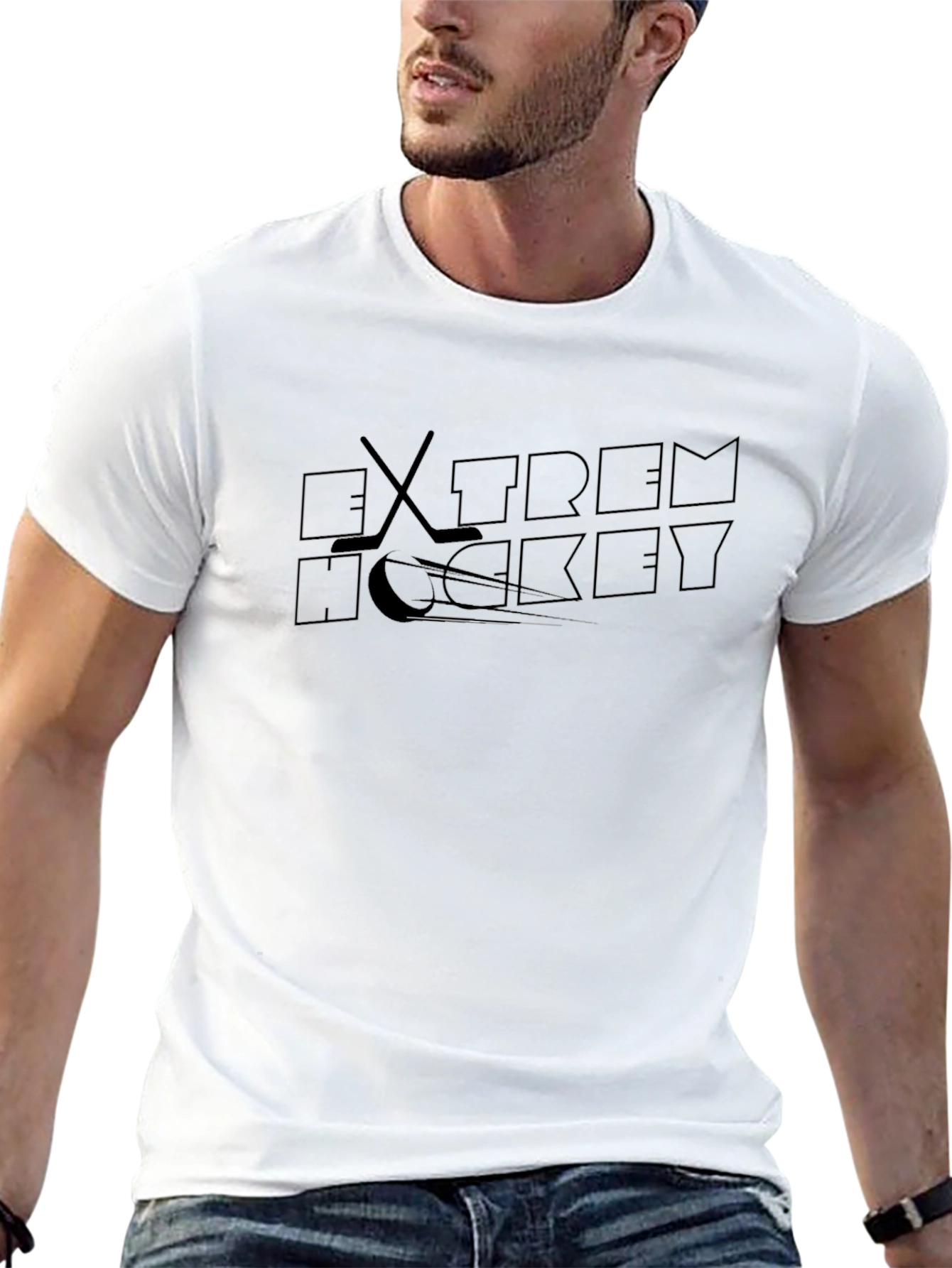 Camiseta Negra Hockey Extremo para Hombre
