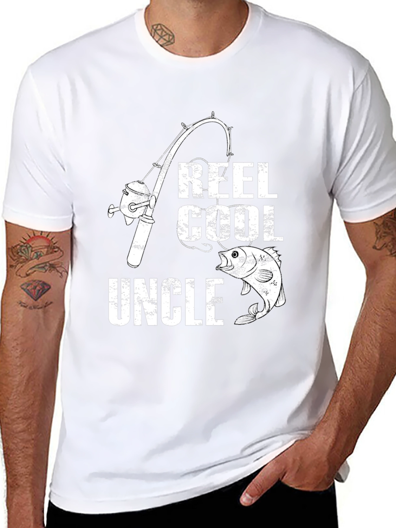 Camiseta Negra Reel Cool Uncle Pesca