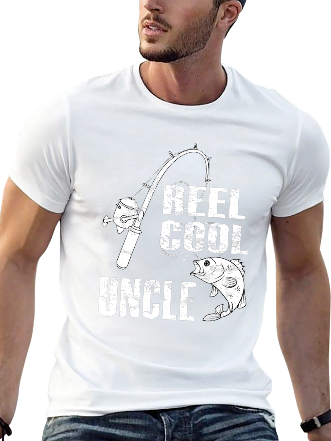 Camiseta Negra Reel Cool Uncle Pesca