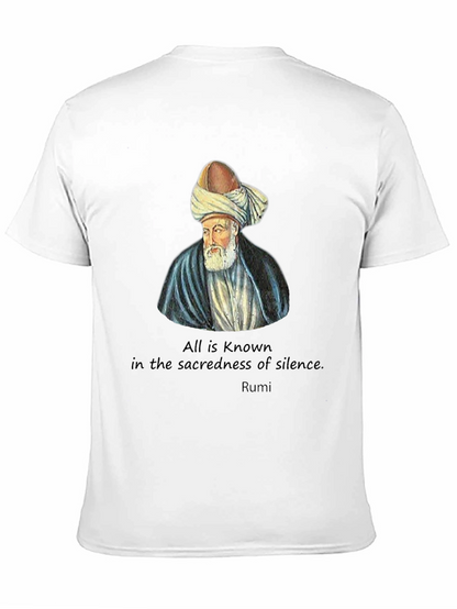 Camiseta Negra con Diseño Rumi - Sabiduría y Estilo