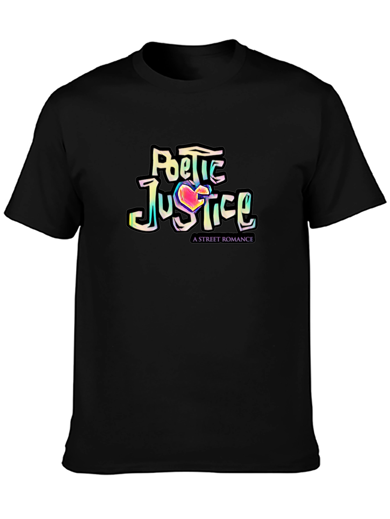 Camiseta Negra Poetic Justice: Romance Urbano con Estilo
