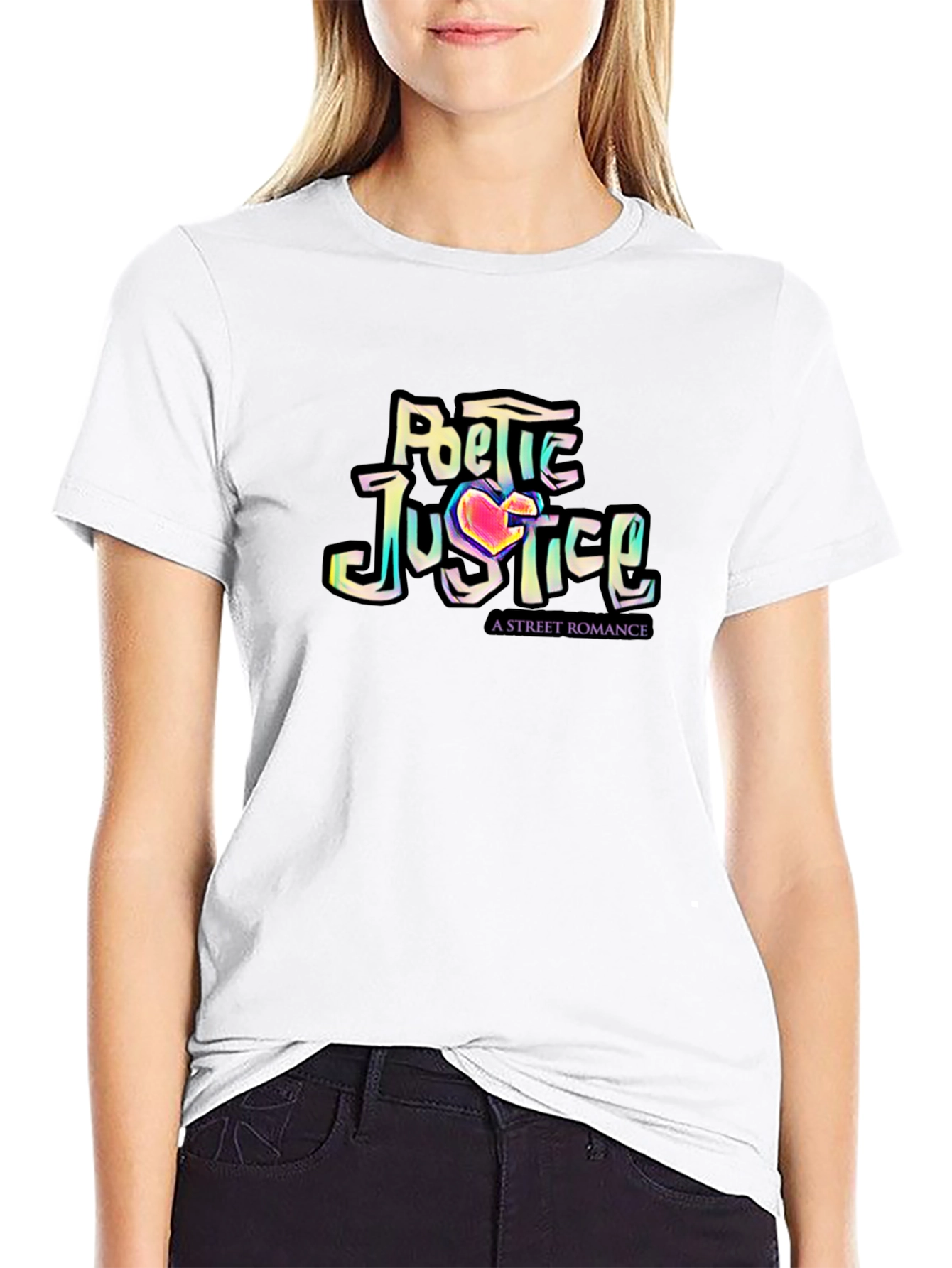 Camiseta Negra Poetic Justice: Romance Urbano con Estilo