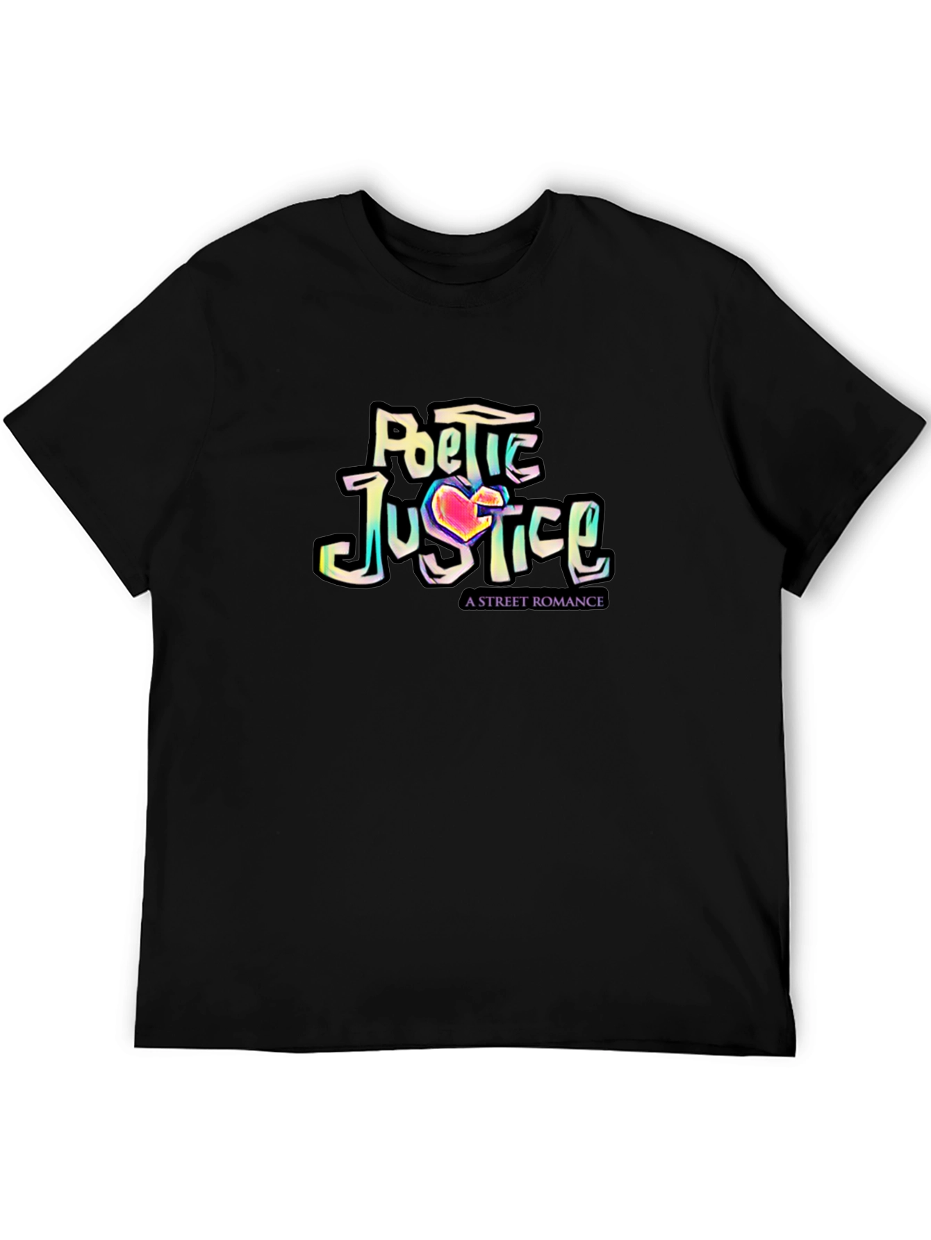 Camiseta Negra Poetic Justice: Romance Urbano con Estilo