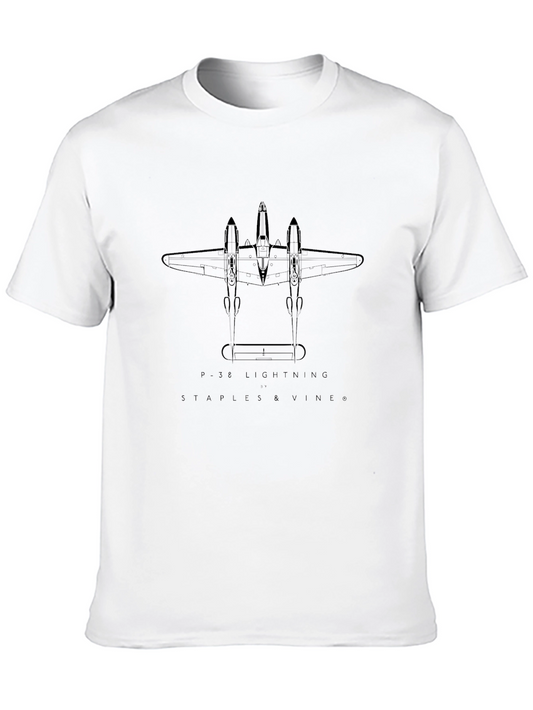 Camiseta Negra P-38 Lightning Clásica