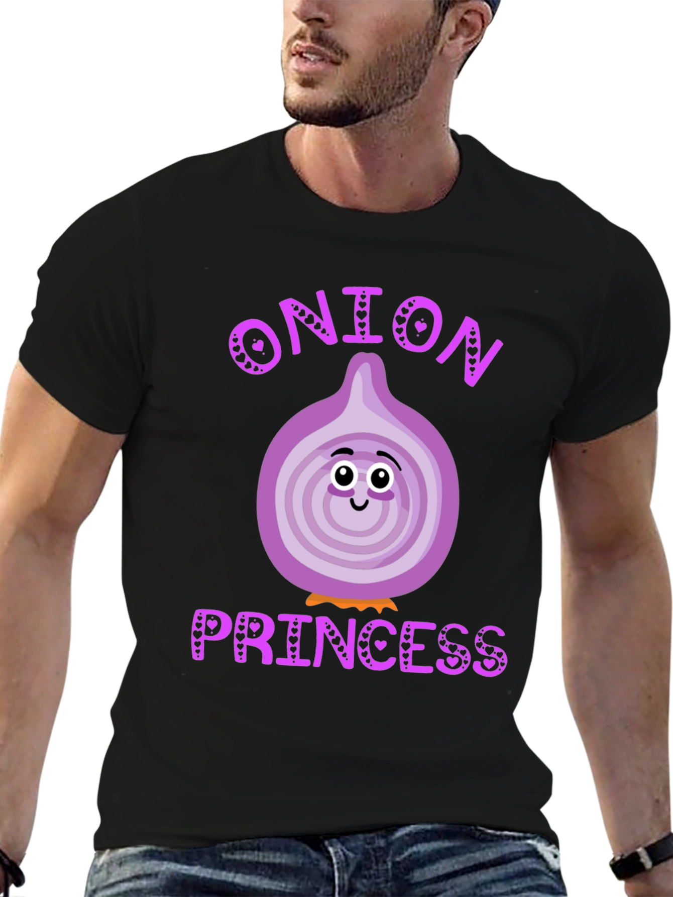 Camiseta Negra Onion Princess Corazón
