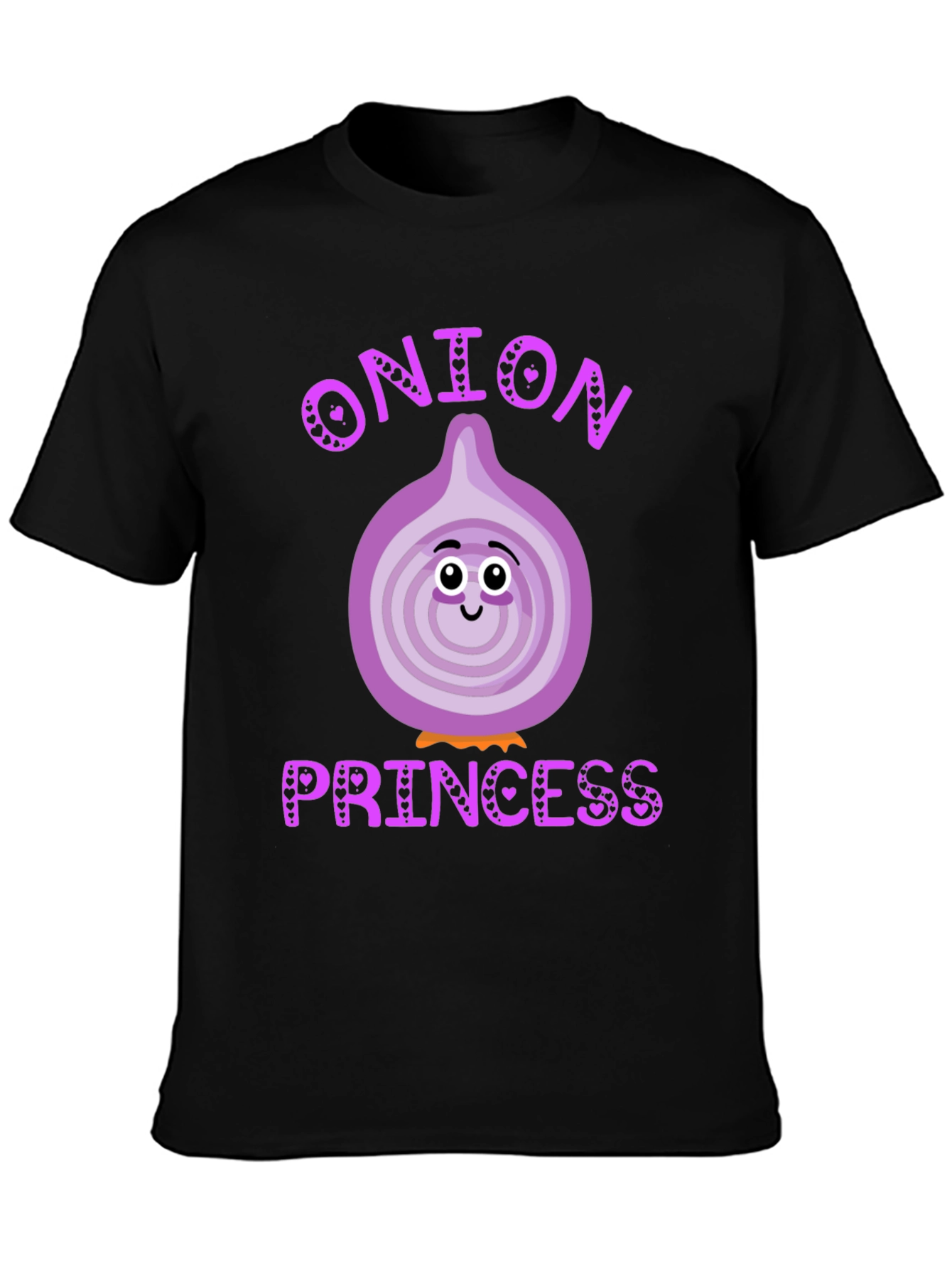 Camiseta Negra Onion Princess Corazón