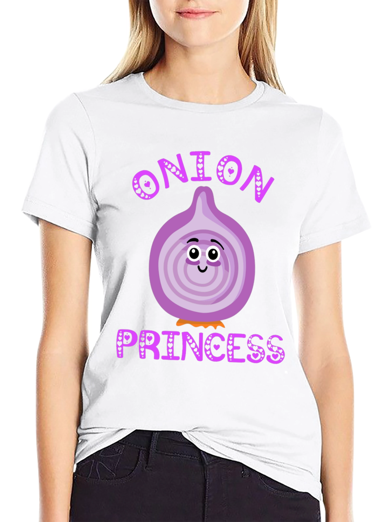 Camiseta Negra Onion Princess Corazón