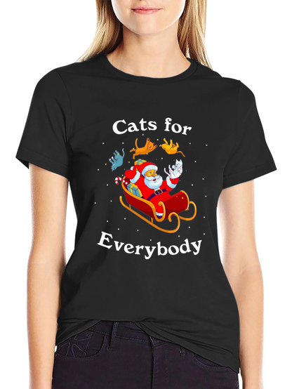 Camiseta Navideña con Gatos para Todos