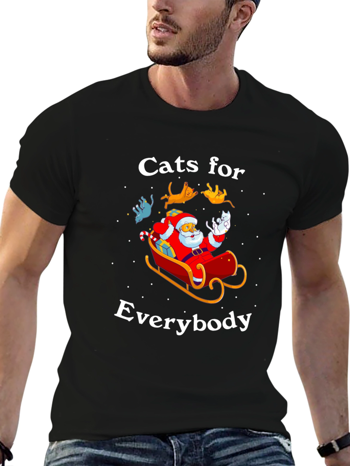 Camiseta Navideña con Gatos para Todos
