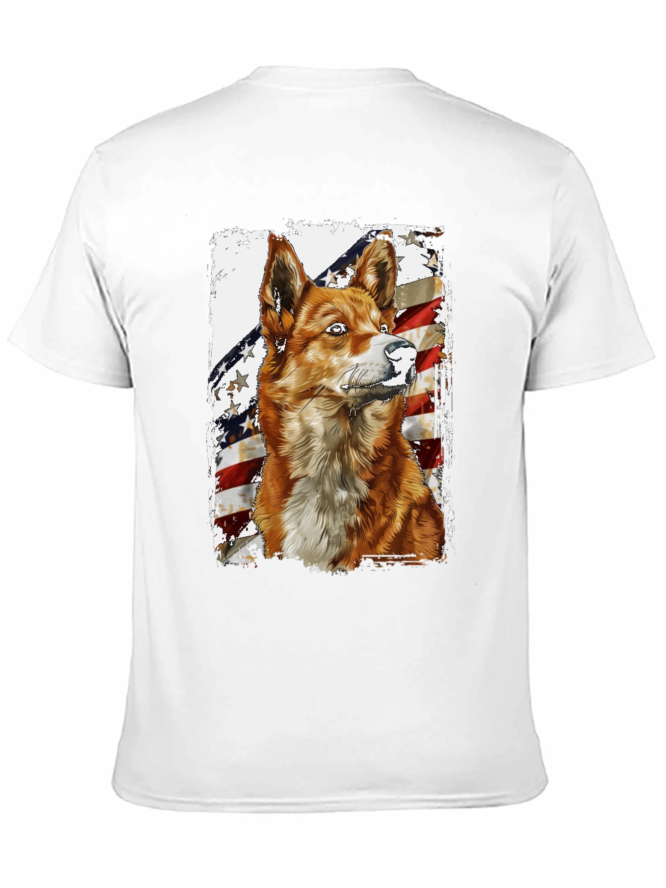 Camiseta Negra con Diseño de Perro Patriótico