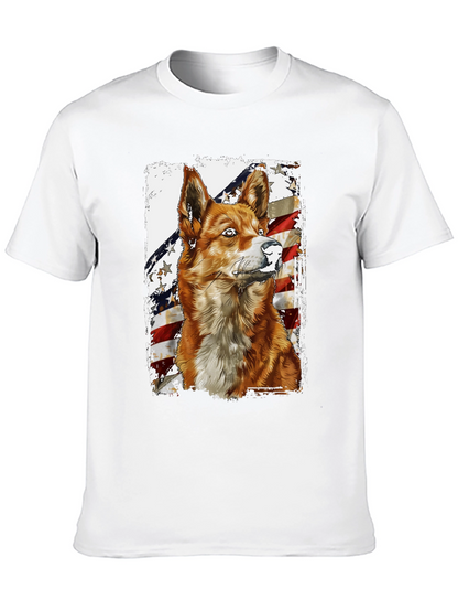 Camiseta Negra con Diseño de Perro Patriótico