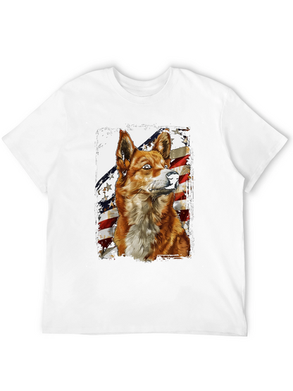 Camiseta Negra con Diseño de Perro Patriótico