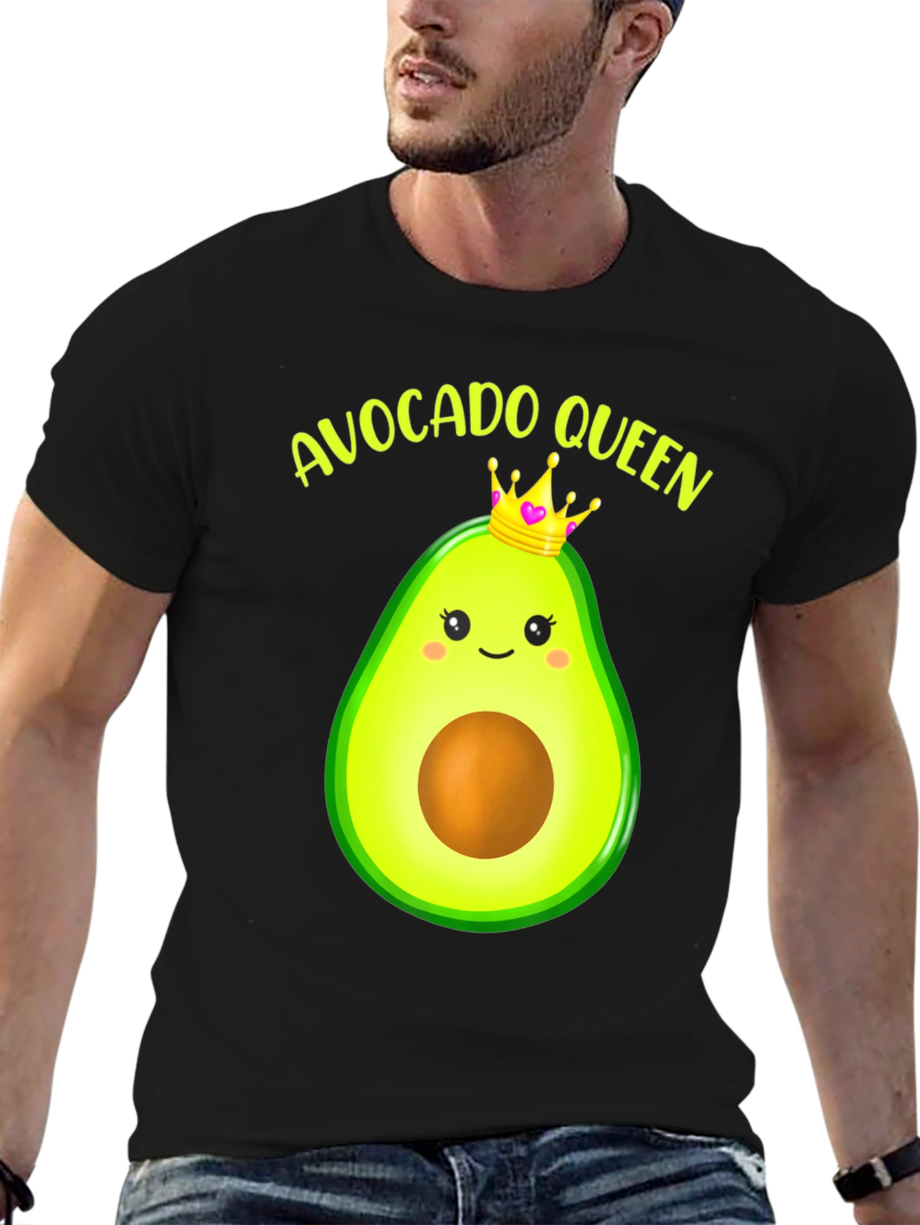 Camiseta Negra Avocado Queen para Hombre
