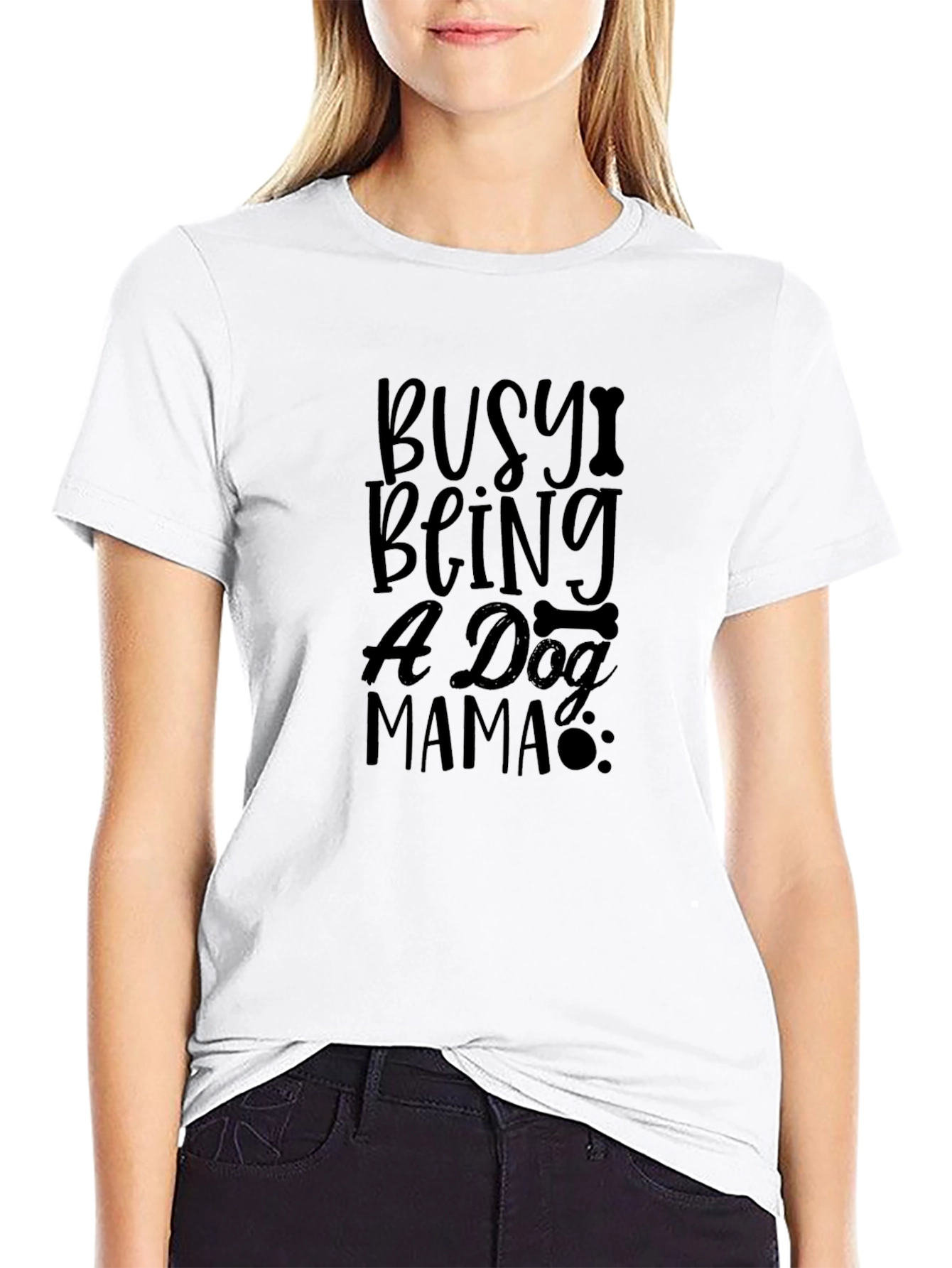 Camiseta Negra Busy Being A Dog Mama