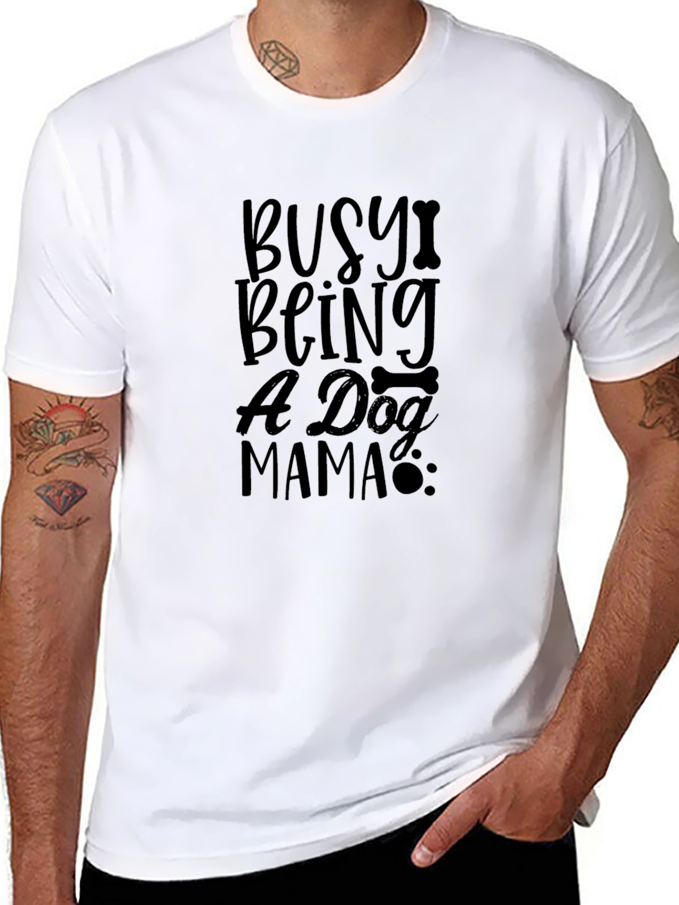 Camiseta Negra Busy Being A Dog Mama