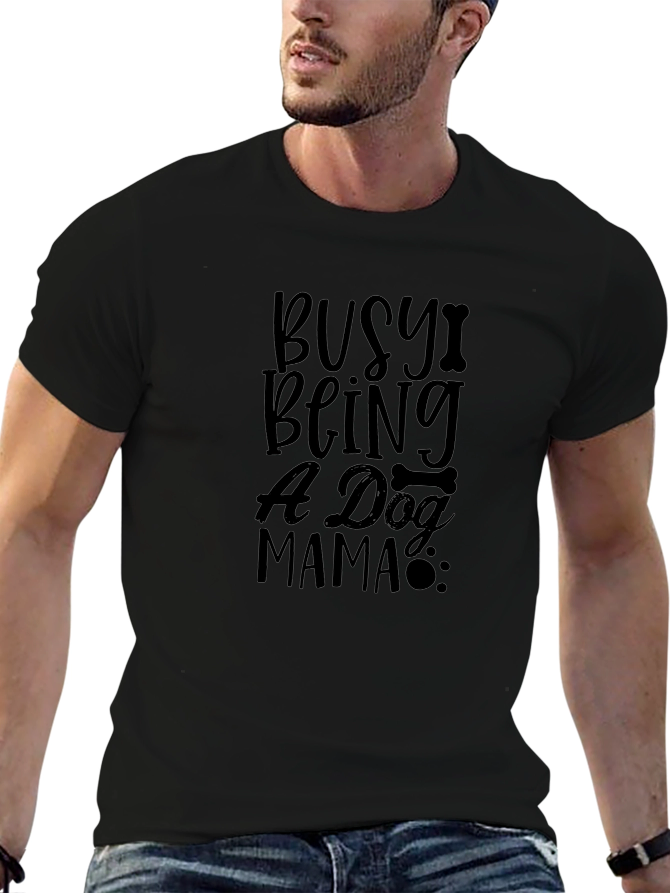 Camiseta Negra Busy Being A Dog Mama