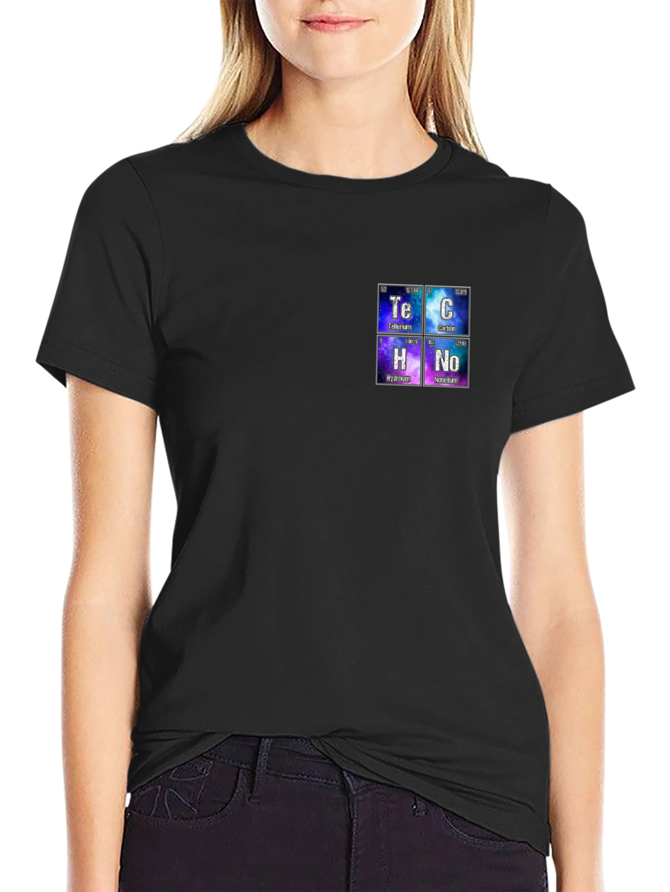 Camiseta Negra con Tabla Periódica Tech Química