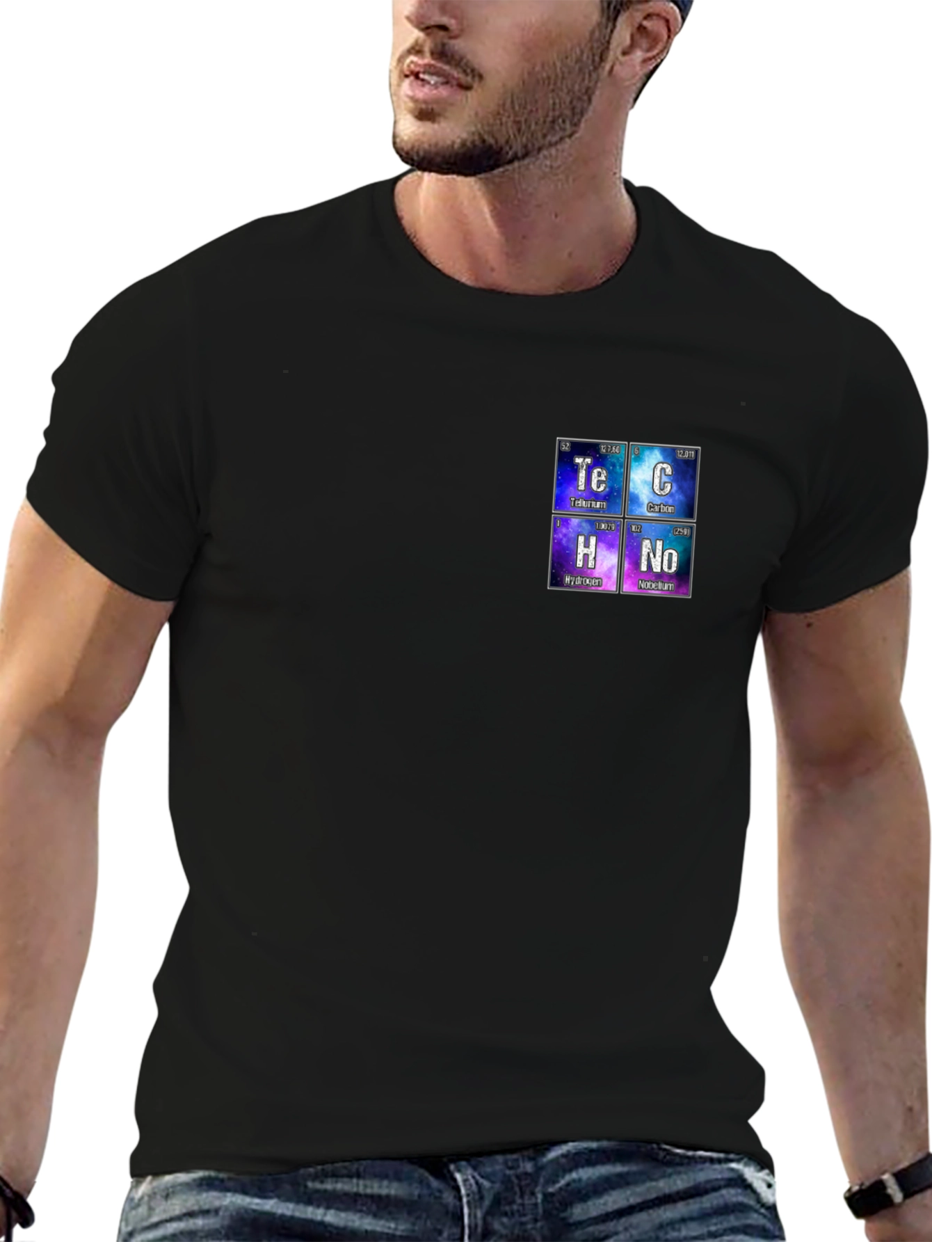 Camiseta Negra con Tabla Periódica Tech Química