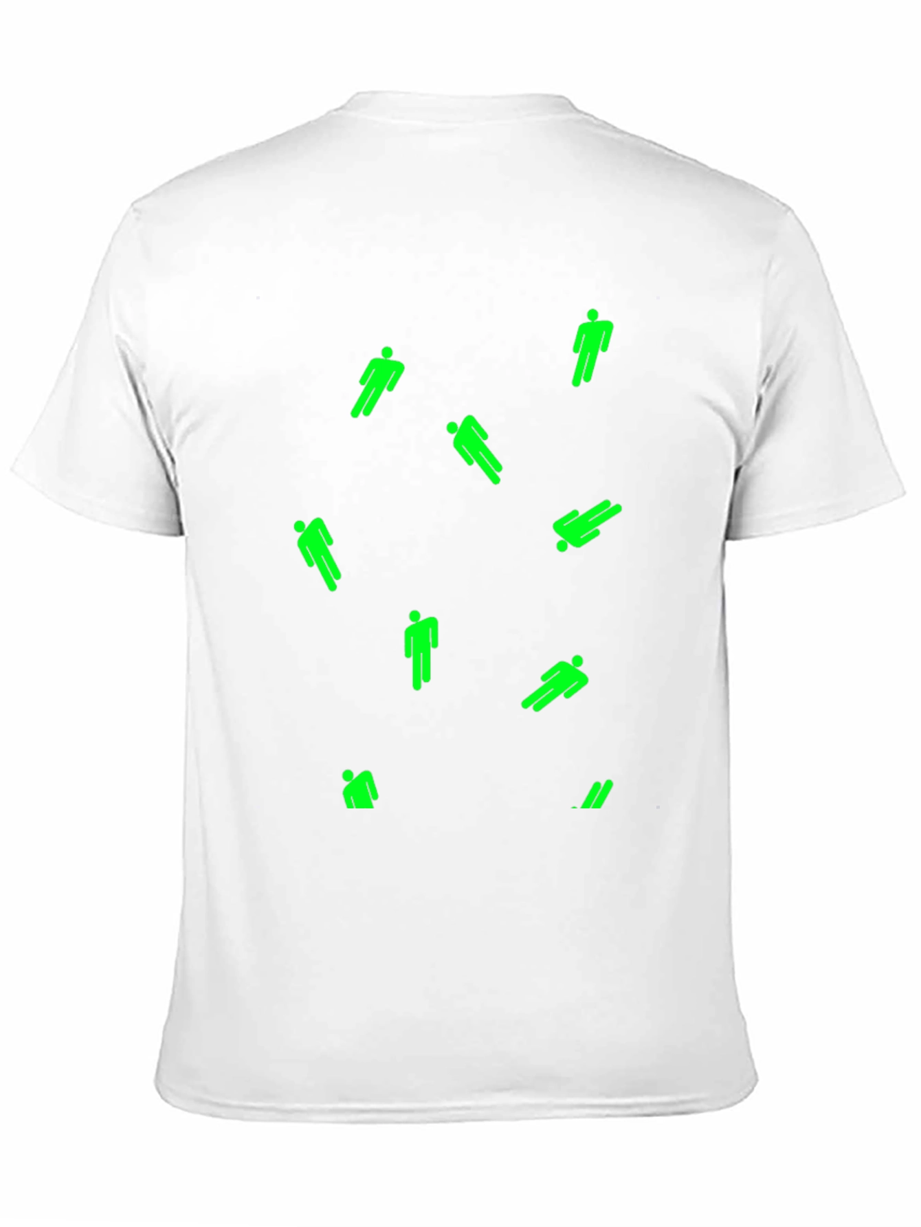 Camiseta Negra con Estampado de Personas Verdes