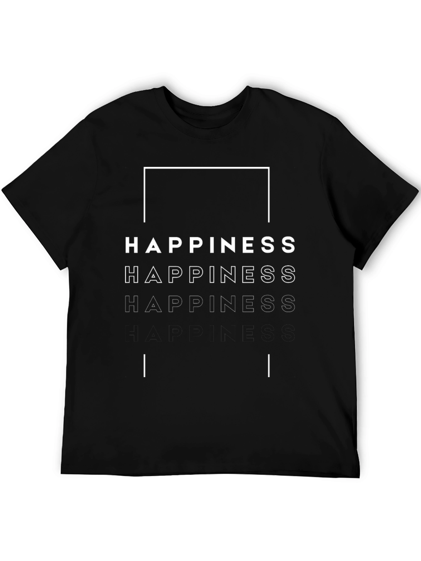 Camiseta Negra con Diseño de Felicidad
